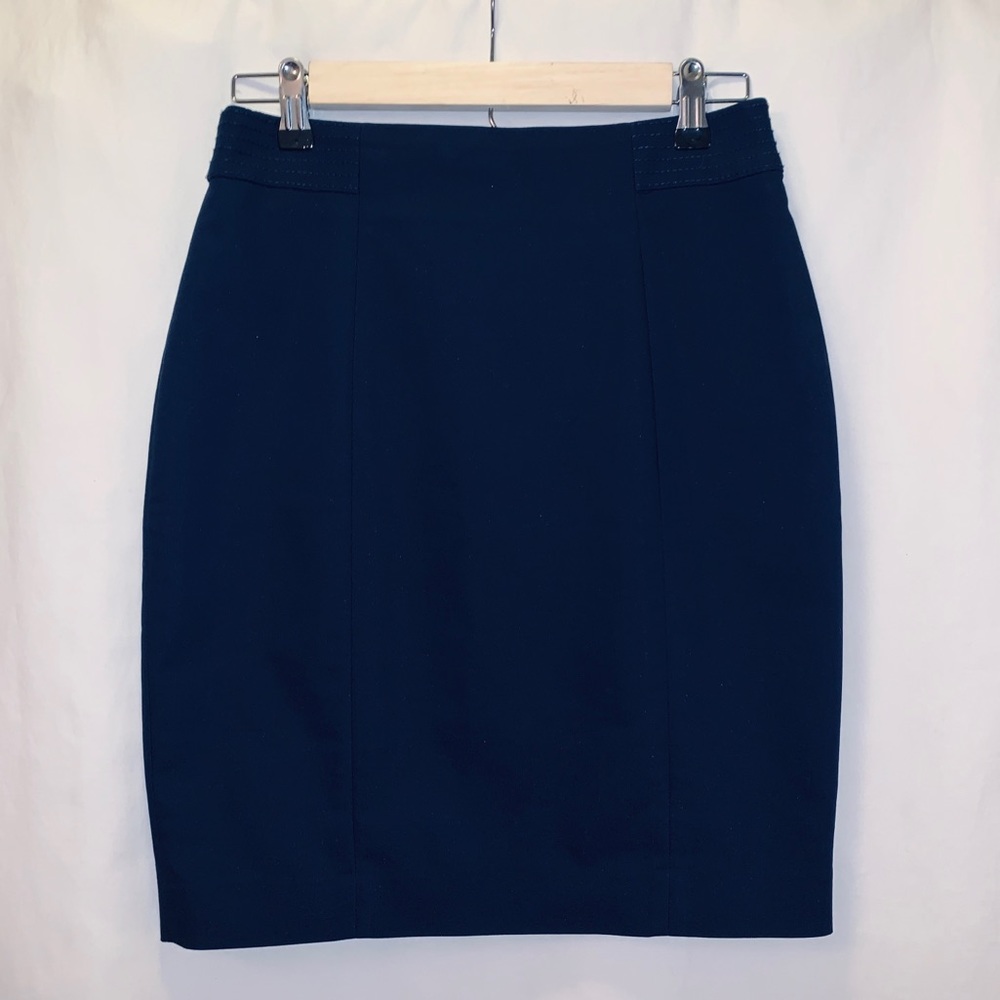 H&M Navy High Waist Pencil Skirt :: 8